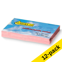 123ink pink self-adhesive notes, 100 sheets, 38mm x 51mm (12-pack)  300271