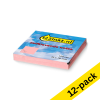 123ink pink self-adhesive notes, 100 sheets, 76mm x 76mm (12-pack)  300253