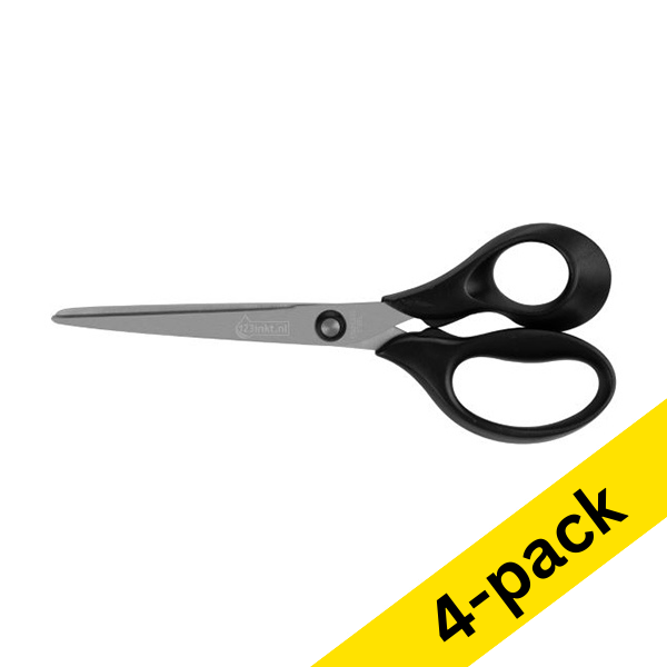 123ink plastic handle scissors, 160mm (4-pack)  301090 - 1