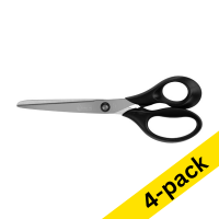 123ink plastic handle scissors, 190mm (4-pack)  301089