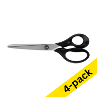 123ink plastic handle scissors, 190mm (4-pack)