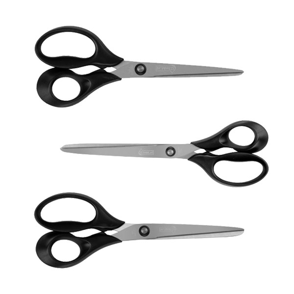 123ink plastic handle scissors set (160mm, 190mm and 210mm) (3-pack)  301120 - 1