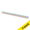 123ink plastic scale stick, 30cm (engineer) (3-pack)