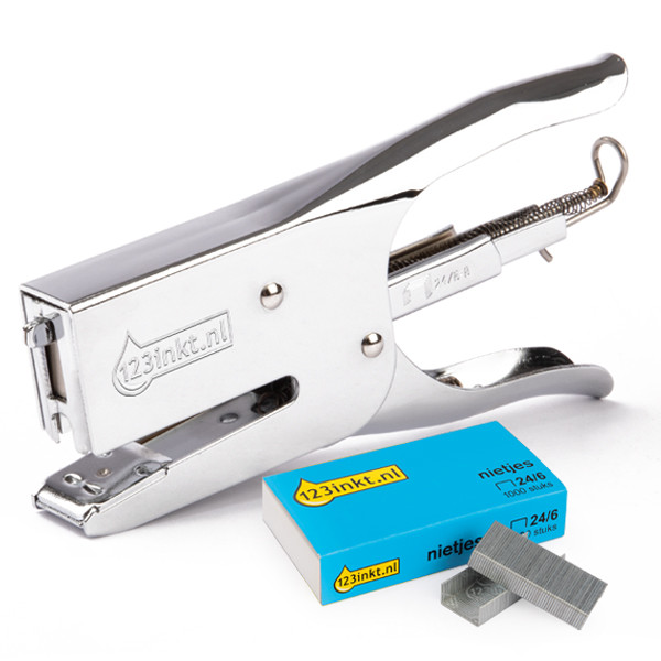 123ink pliers stapler for staples 24/6-8 incl. 1,000 staples  300651 - 1