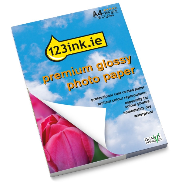 123ink premium gloss photo paper, A4, 260g (50 sheets) 064120 - 1