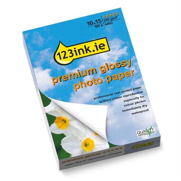 123ink premium silk-finish photo paper, 10x15, 210g (100 sheets) 0775B081C C13S042547C C13S042548C 064110 - 1