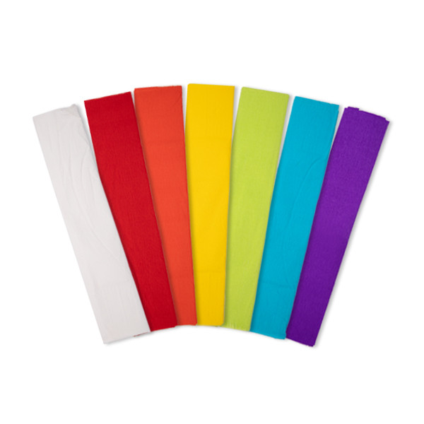 123ink rainbow crepe paper set, 250cm x 50cm (7-pack) 222274rgnbC 301709 - 1