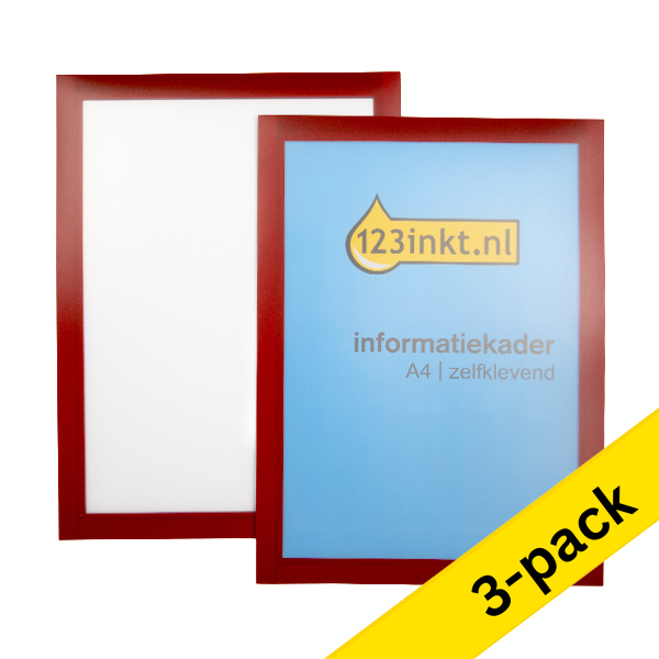 123ink red A4 self-adhesive information (3 x 2-pack)  301727 - 1