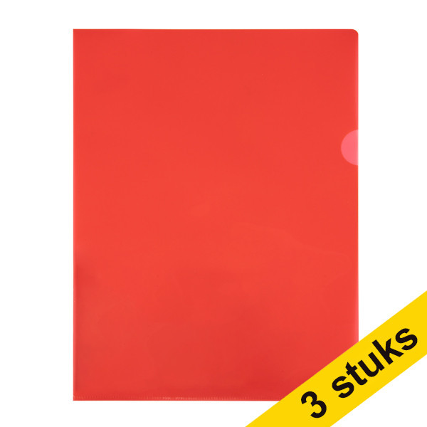 123ink red A4 transparent view folder 120 micron (100-pack) (3-pack)  390652 - 1