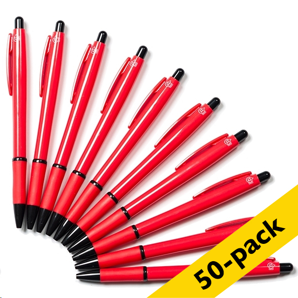123ink red ballpoint pen (50-pack)  400099 - 1