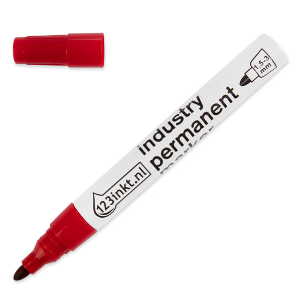 123ink red industrial permanent marker (10-pack)  301161 - 1
