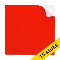 123ink red reusable self-adhesive notes, 10cm x 10cm (15-pack) 302125