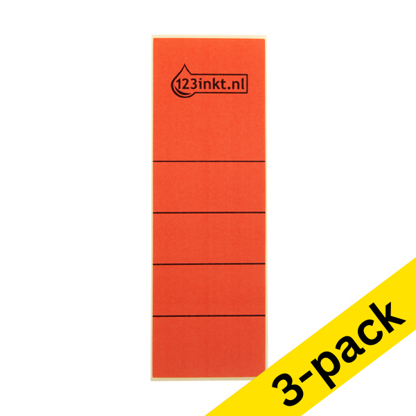 123ink red self-adhesive spine labels, 61mm x 191mm (3 x 10-pack)  301698 - 1