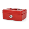 123ink red steel cash box with coin slot, 12.5cm x 9.5cm x 6cm 302936 - 1