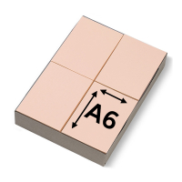 123ink salmon pink A6 recipe paper, 80g (2,000 sheets) 300615