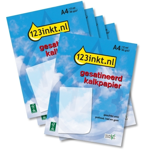123ink satin A4 tracing paper (5 x 12-pack)  060863 - 1