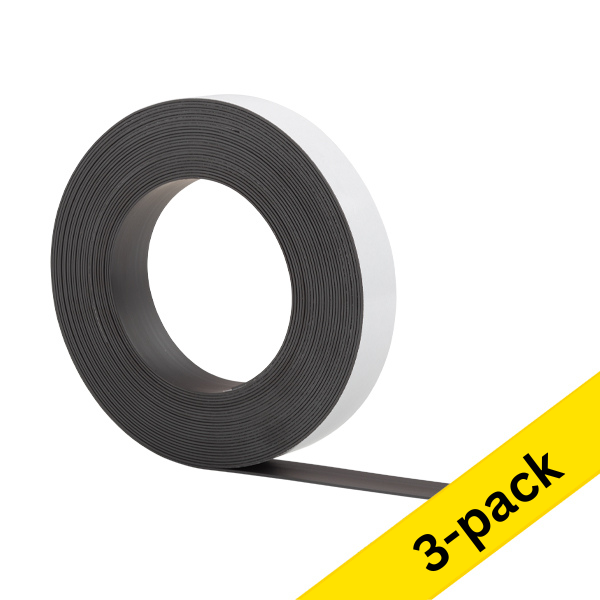 123ink self-adhesive magnetic tape, 2.5cm x 10m (3-pack) 301861 - 1