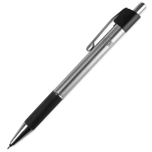 123ink silver mechanical pencil with rubber grip, 0.7mm 77507C 892277C P207C 300359 - 1