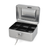 123ink silver steel cash box, 15.2cm x 12.5cm x 8.1cm 302947 - 2