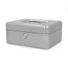 123ink silver steel cash box, 20cm x 17cm x 9cm 302945 - 1