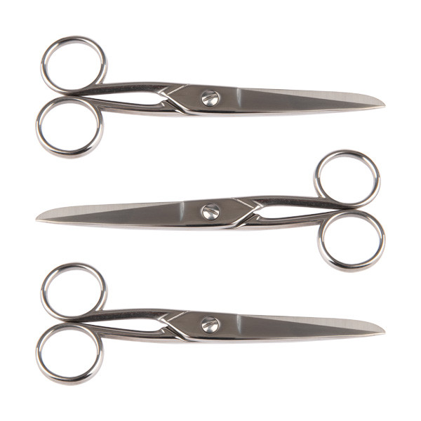 123ink stainless steel scissors, 140mm (3-pack) 301235 - 1