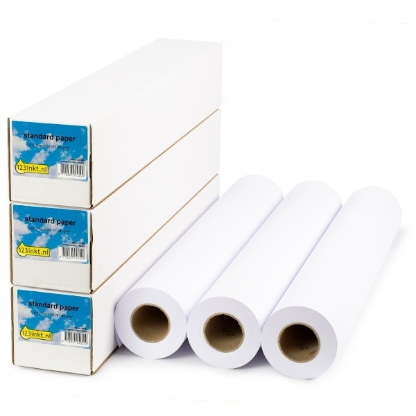 123ink standard paper roll, 610mm x 50m (90 g/m²) (3-pack) 1570B007C 155044 - 1