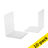123ink transparent acrylic bookends, 10cm x 10cm x 13cm (10-pack) 301720 - 1