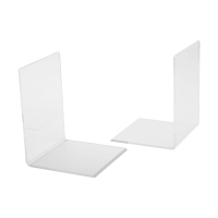 123ink transparent acrylic bookends, 10cm x 10cm x 13cm (2-pack)