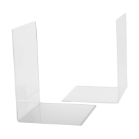 123ink transparent acrylic bookends, 16cm x 15cm x 21cm (2-pack)