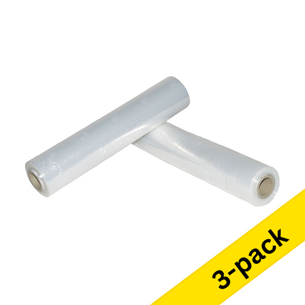 123ink transparent hand wrapping film, 50cm x 300m (3-pack)  206268 - 1