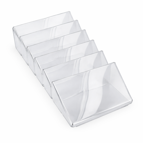 123ink transparent landscape wall brochure holder with 6 compartments 302754 - 2
