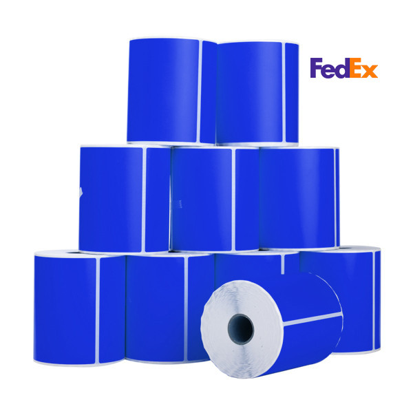123ink version FedEx blue shipping labels, 102mm x 152mm (10-pack) 653271 - 1
