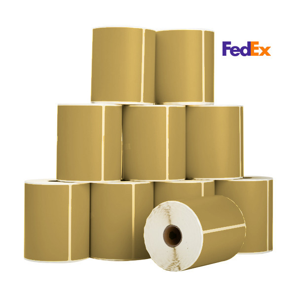 123ink version FedEx gold shipping labels, 102mm x 152mm | 10-pack 653272 - 1