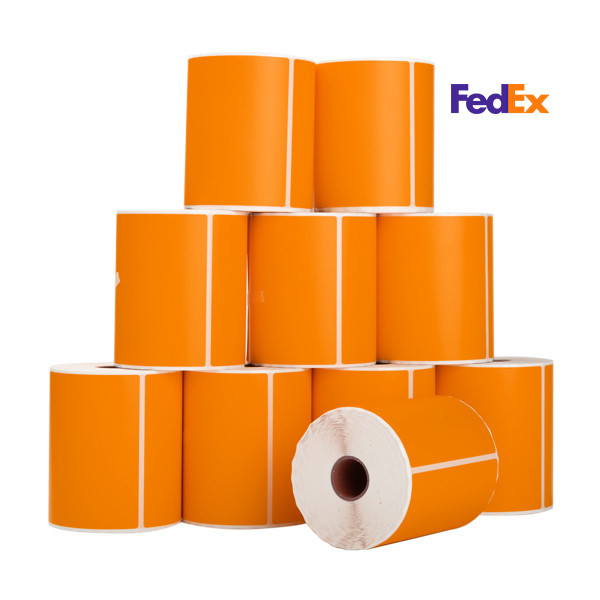 123ink version FedEx orange shipping labels, 102mm x 152mm | 10-pack 653268 - 1