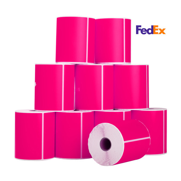 123ink version FedEx pink shipping labels, 102mm x 152mm | 10-pack 653273 - 1