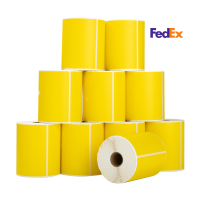 123ink version FedEx yellow shipping labels, 102mm x 152mm | 10-pack 653269