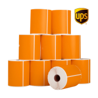 123ink version UPS orange shipping labels, 102mm x 152mm | 10-pack 653148