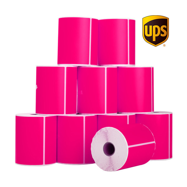 123ink version UPS pink shipping labels, 102mm x 152mm (10-pack) 653153 - 1