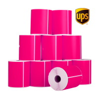 123ink version UPS pink shipping labels, 102mm x 152mm (10-pack) 653153