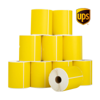 123ink version UPS yellow shipping labels, 102mm x 152mm | 10-pack 653149