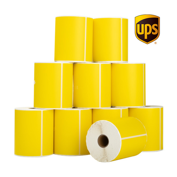 123ink version UPS yellow shipping labels, 102mm x 152mm (10-pack) 653149 - 1