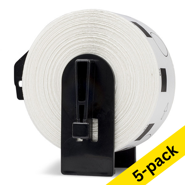 123ink version replaces Brother DK-11218 white round label | 5-pack 650625 - 1