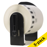 123ink version replaces Brother DK-22113 continuous transparent label | 5-pack 650652