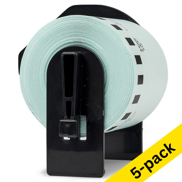 123ink version replaces Brother DK-22212 continuous white film tape | 5-pack 650561 - 1