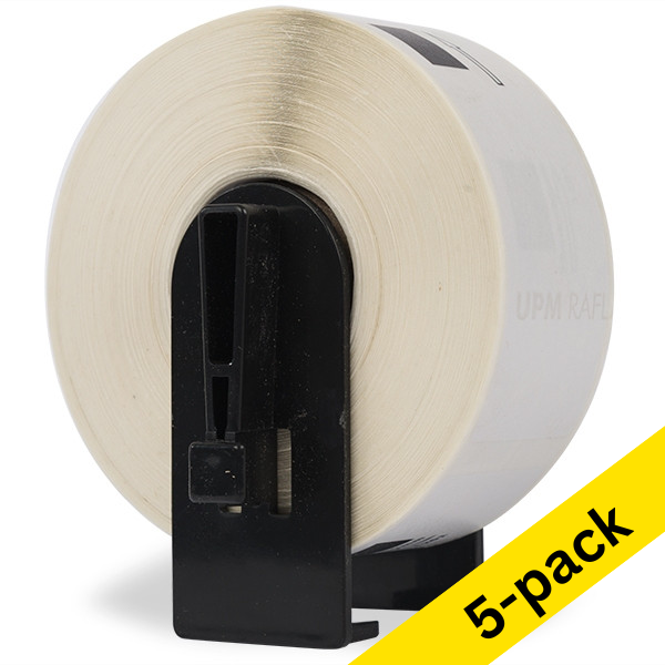 123ink version replaces Brother DK-22214 white continuous paper tape | 5-pack 650530 - 1