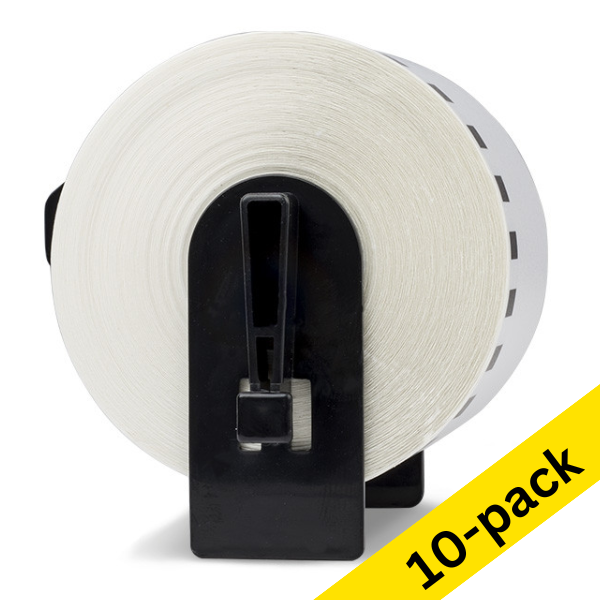 123ink version replaces Brother DK-44205 removable white paper tape (10-pack) DK44205C 650536 - 1