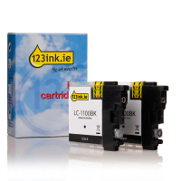 123ink version replaces Brother LC-1100BKBP2 black ink cartridge 2-pack