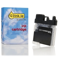 123ink version replaces Brother LC-1100HYBK high-capacity black ink cartridge