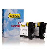 123ink version replaces Brother LC-1100HYBK ink cartridge (2-pack)