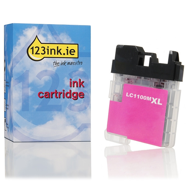 123ink version replaces Brother LC-1100HYM high capacity magenta ink cartridge LC1100HYMC 028861 - 1